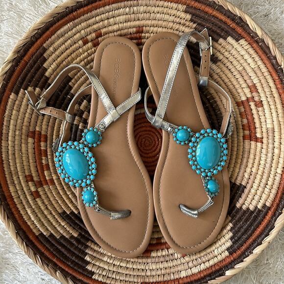BCBGeneration turquoise sandals boho 9 - Picture 1 of 6